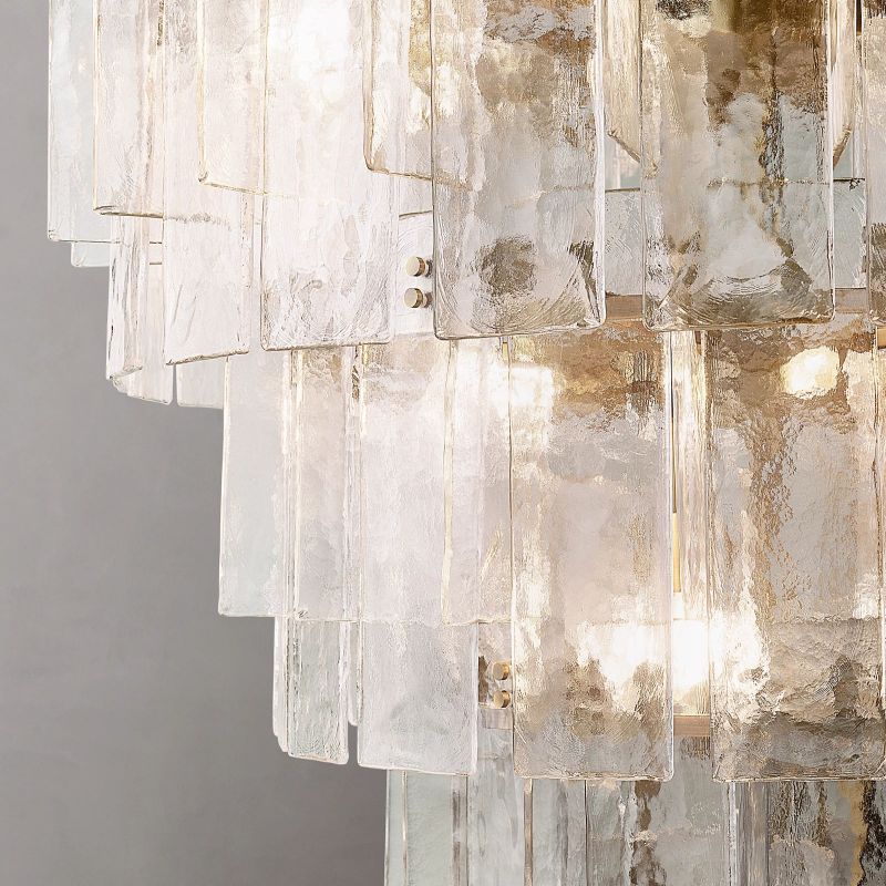Landon Clear Glass Tiered Round Chandelier 47"-HiLamps