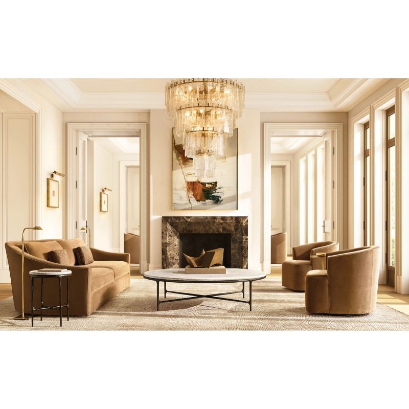 Landon Clear Glass Tiered Round Chandelier 47"-HiLamps
