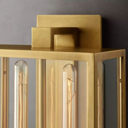 Beckman Outdoor Square Lantern Wall Sconce 21"-HiLamps