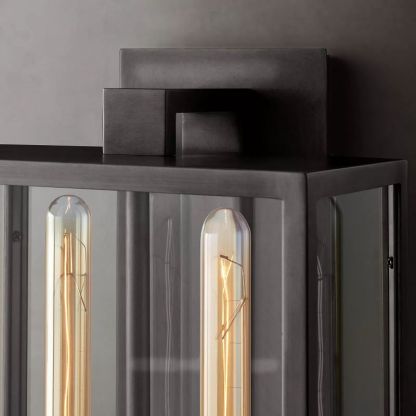 Beckman Outdoor Square Lantern Wall Sconce 21"-HiLamps