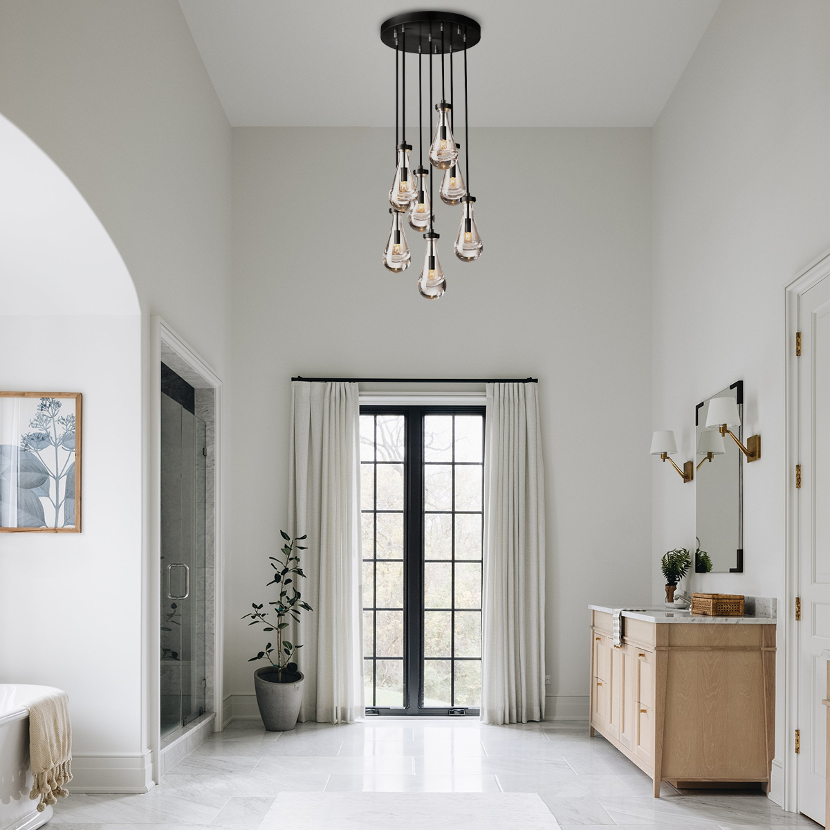 RAIN ROUND CHANDELIER 18"