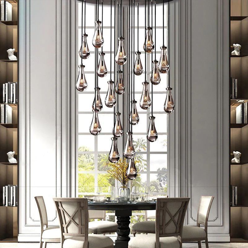 RAIN ROUND CHANDELIER 47"