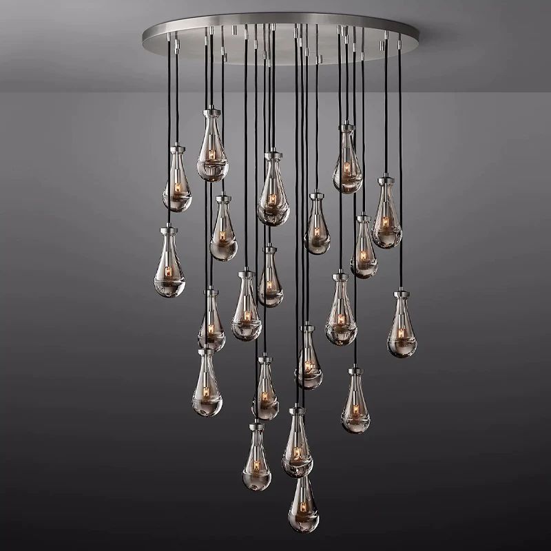 RAIN ROUND CHANDELIER 47"