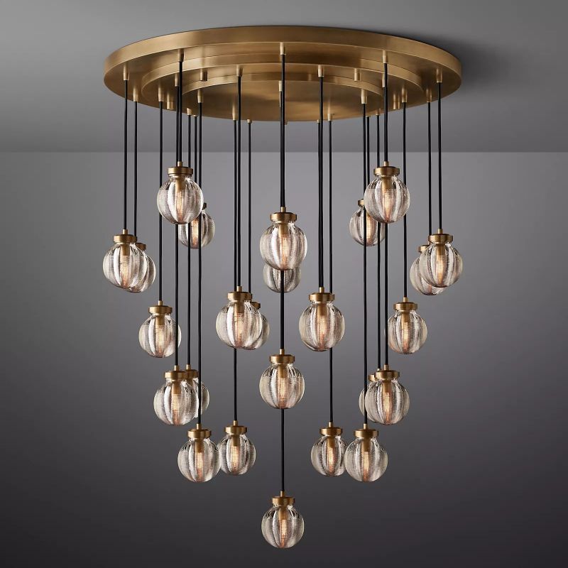 PEARL ROUND CHANDELIER 38"