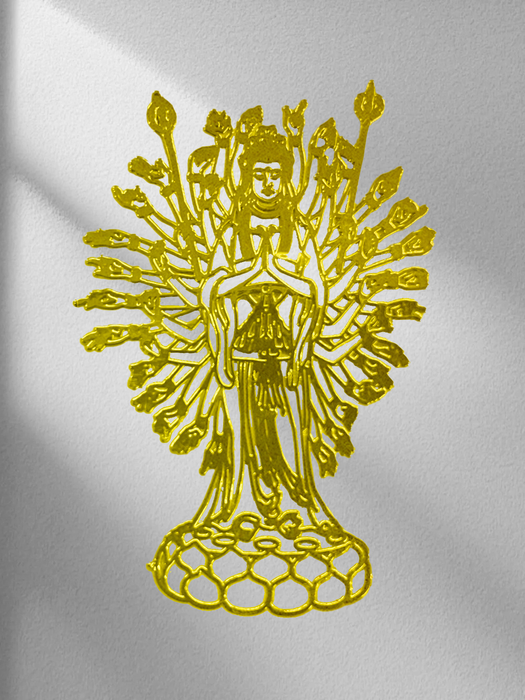 Guanyin Buddha gold metal sticker decoration blessing health and wisdo