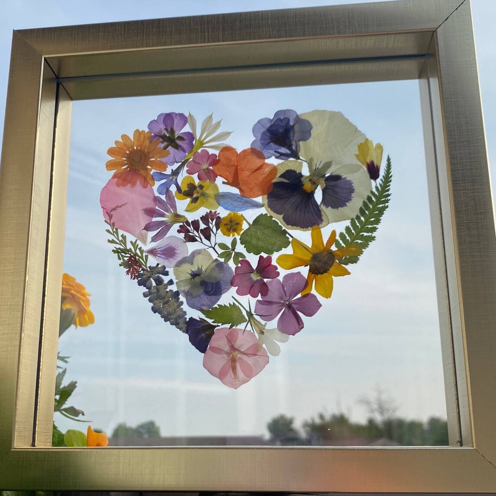 Custom Letter Real Pressed Flower Art Framed Floral Initial 