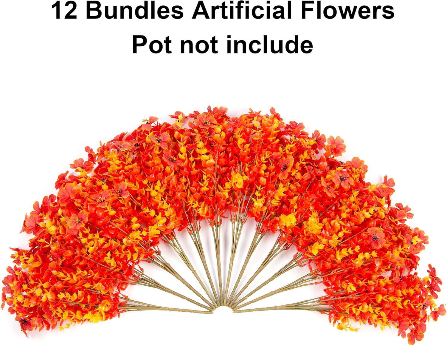 Artificial Flowers for Outdoor Indoor Garden Home Decoration, Faux Flower Daisy with Eucalyptus Leaves Fake Plants Greenery Boxwood Porch Patio, 12 Bundles (F Blue)