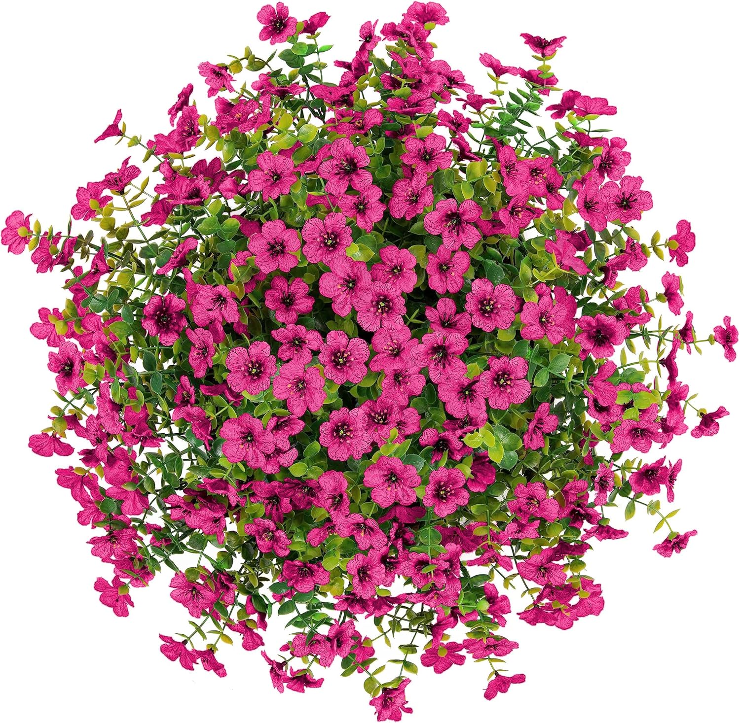 Artificial Fake Hanging Red Plants Flowers Basket for Outdoor Fall Winter Christmas, Faux Silk Daisy Mums Look Real UV Resistant for Outside Porch Home Patio Garden Yard Decoration