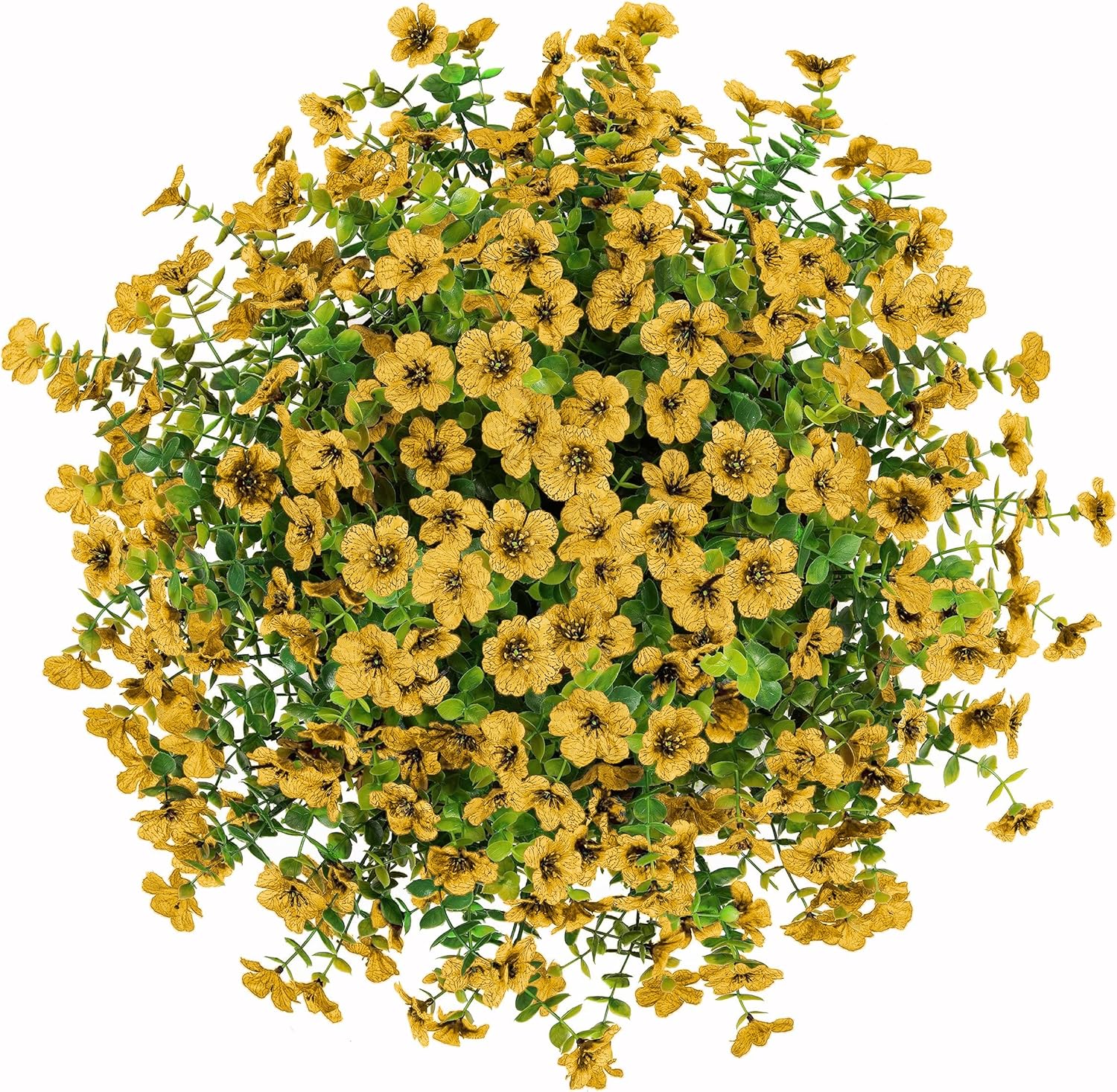 Artificial Fake Hanging Red Plants Flowers Basket for Outdoor Fall Winter Christmas, Faux Silk Daisy Mums Look Real UV Resistant for Outside Porch Home Patio Garden Yard Decoration