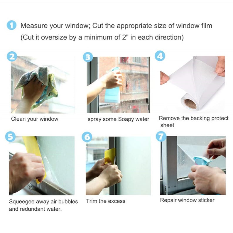 3D Window Film Privacy Rainbow Effect Window Stickers Decorative Glass Tint Self-adhesive Film Anti-UV Heat Control