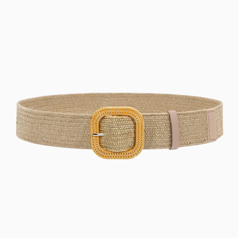 Straw Woven Elastic Stretch Waist Belts for Women, Fashion Boho Ladies Braided Skinny Dress Belt