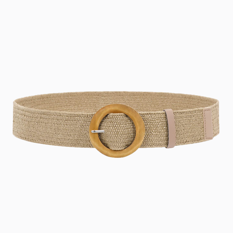 Straw Woven Elastic Stretch Waist Belts for Women, Fashion Boho Ladies Braided Skinny Dress Belt