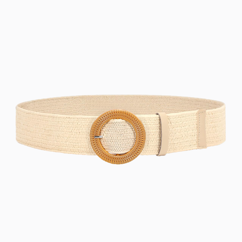 Straw Woven Elastic Stretch Waist Belts for Women, Fashion Boho Ladies Braided Skinny Dress Belt