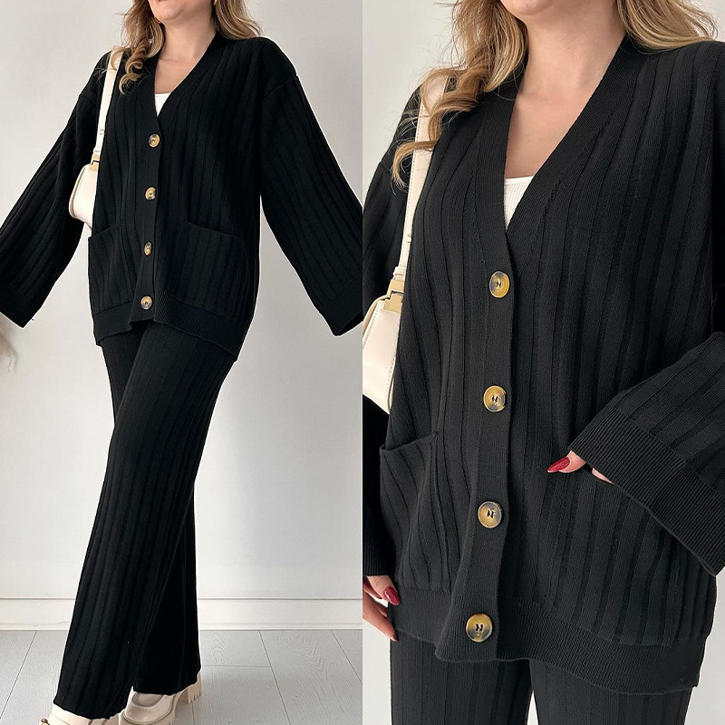 Women's autumn and winter new knitted sweater suit