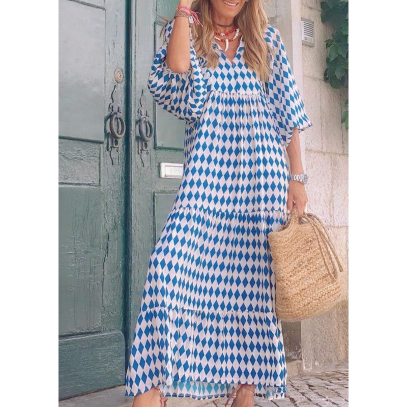 Women's Puff Sleeve Floral Boho Maxi Dress (Buy 2 Free Shipping)