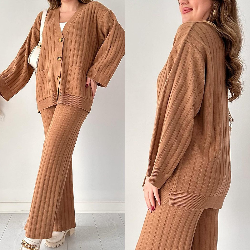 Women's autumn and winter new knitted sweater suit