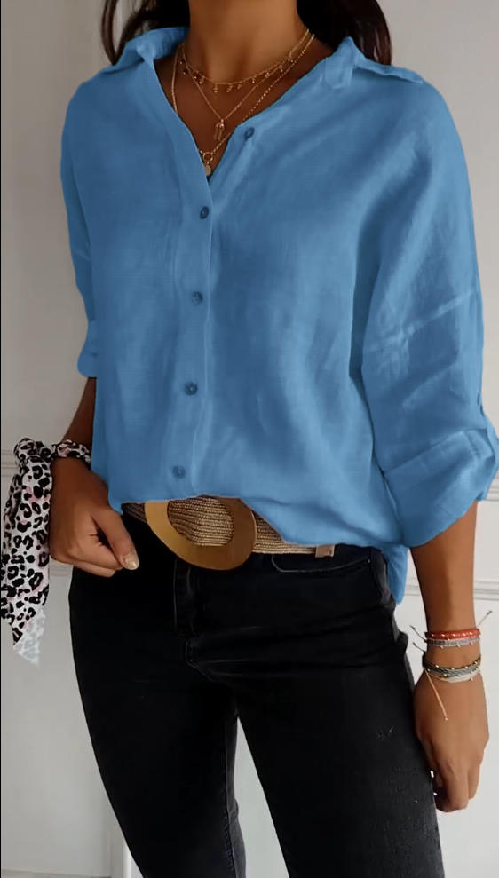 Cotton and Linen Casual Solid Color Shirt(Buy 2 get free shipping)