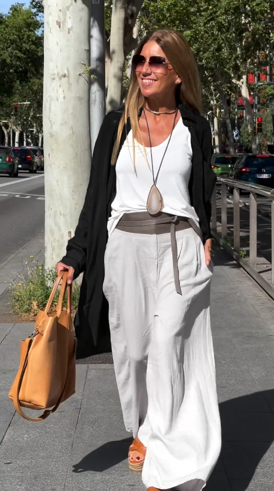 Solid color mid-length cardigan shirt