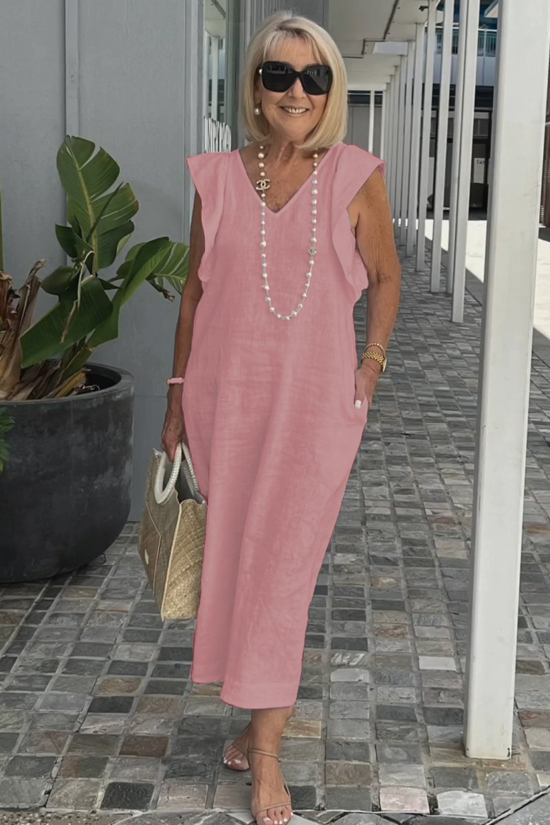 Cotton linen sleeveless dress