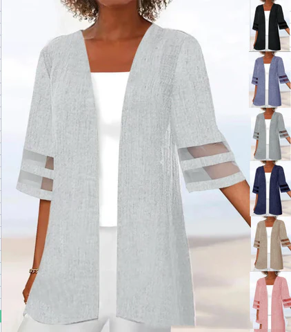 Fashion Solid Split Joint O Neck Tops(5 colors)