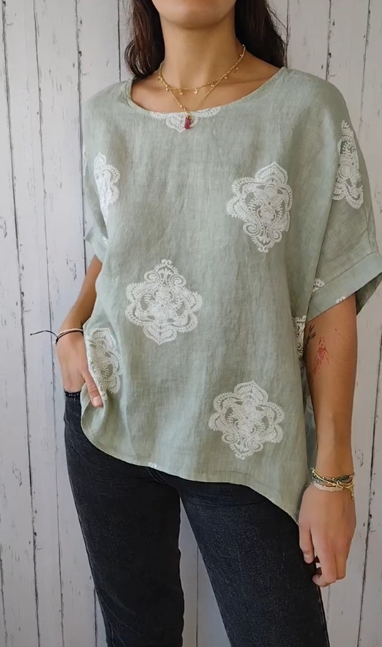 Round neck printed loose short sleeves(Buy 2 get free shipping)