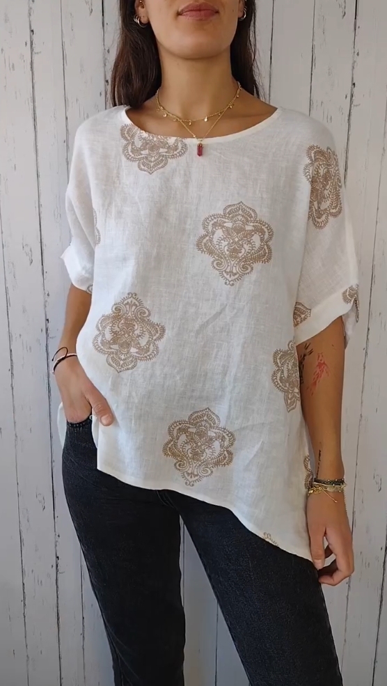 Round neck printed loose short sleeves(Buy 2 get free shipping)