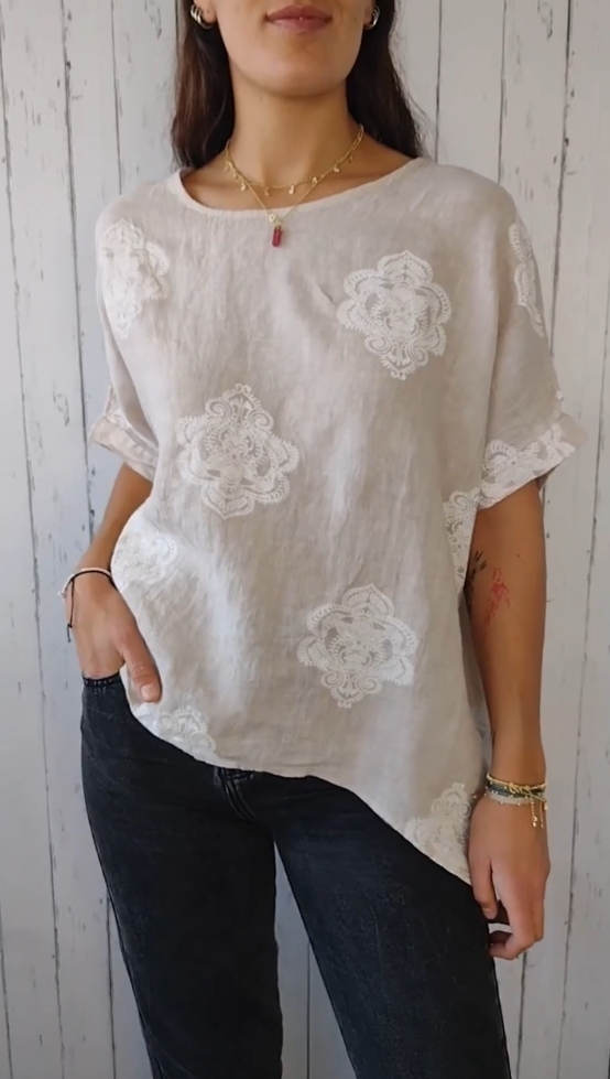 Round neck printed loose short sleeves(Buy 2 get free shipping)