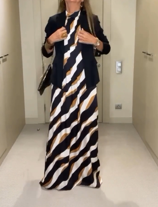 Twill print halterneck dress