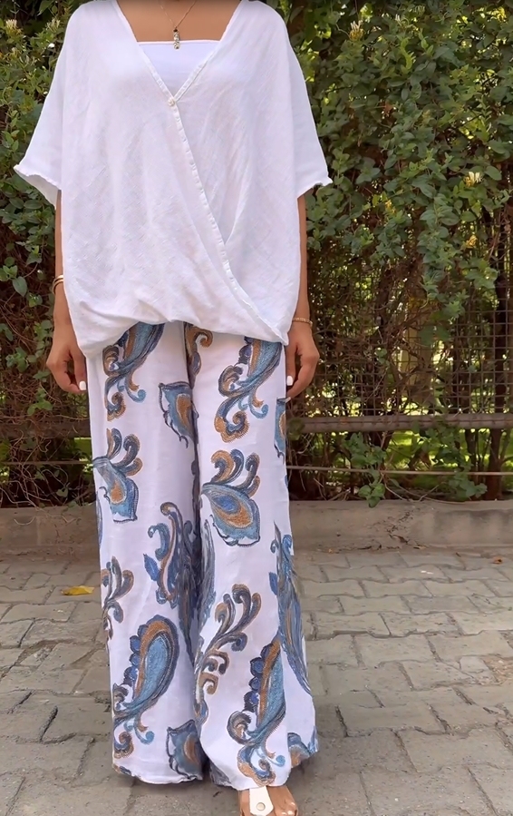 2024 summer cotton and linen loose casual top