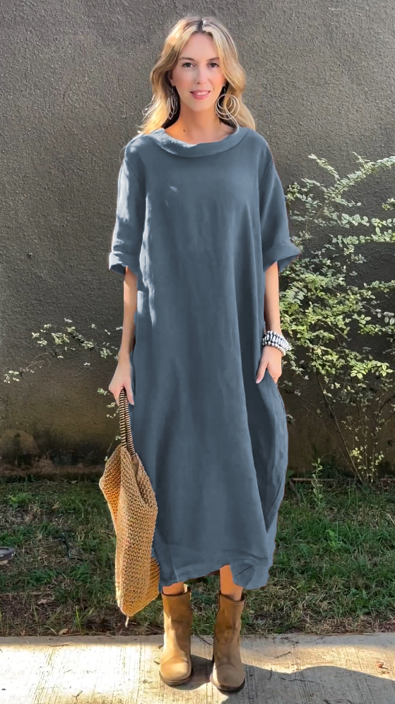 2024 Summer Cotton and Linen causal Maxi Dress（BUY 2 GET FREE SHIPPING)