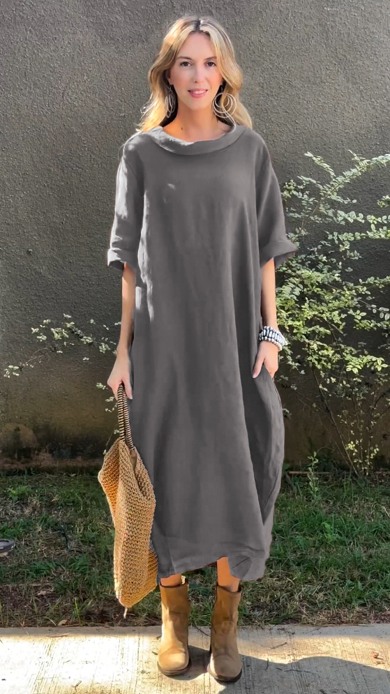 2024 Summer Cotton and Linen causal Maxi Dress（BUY 2 GET FREE SHIPPING)