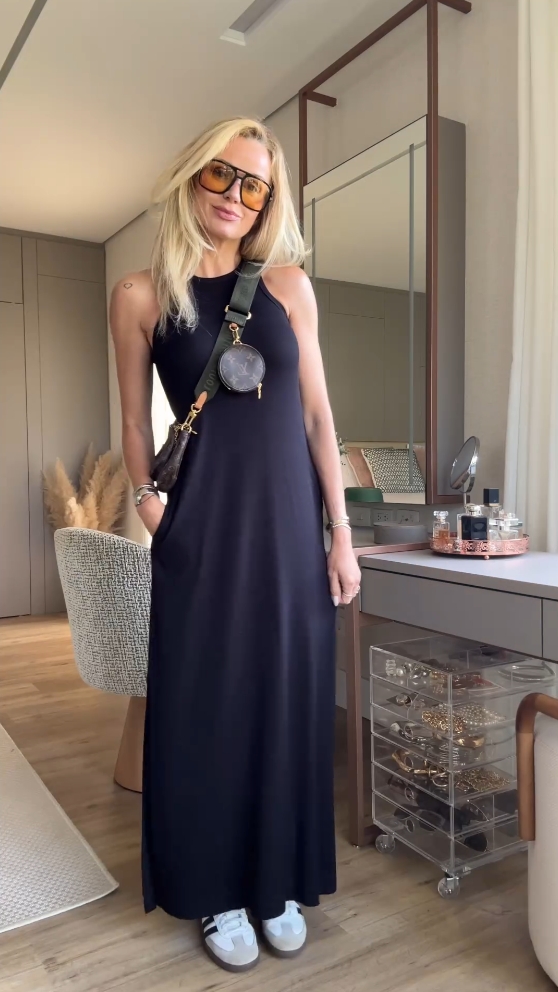 2024 Summer New Style Solid Color Cotton Slit Tank Dress