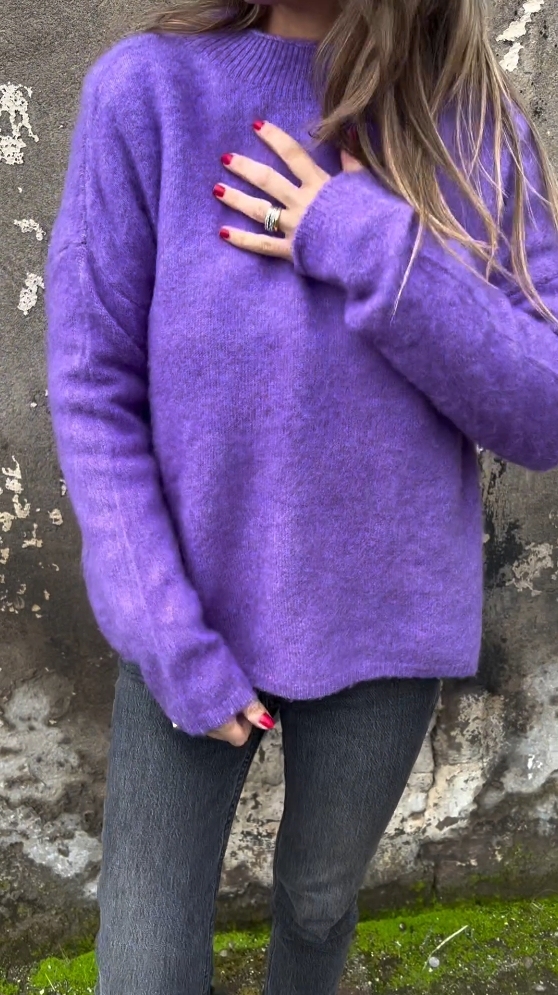Bright Mohair Cozy Crew Neck Sweater