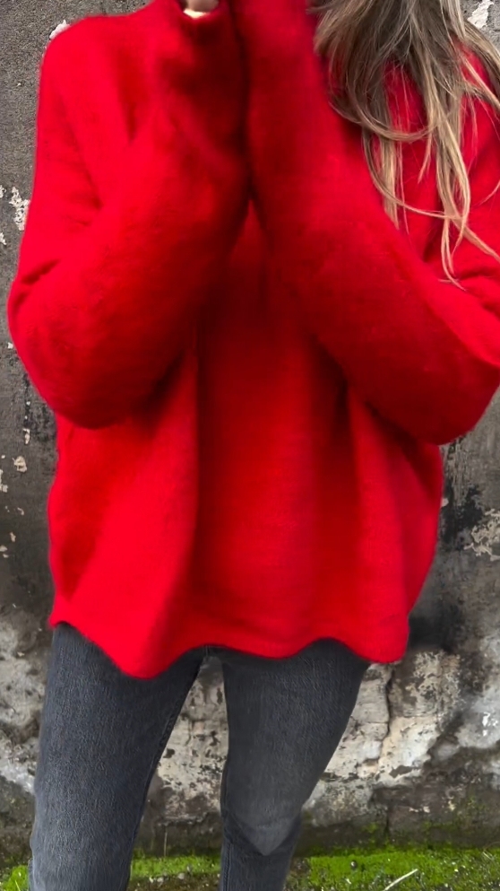 Bright Mohair Cozy Crew Neck Sweater