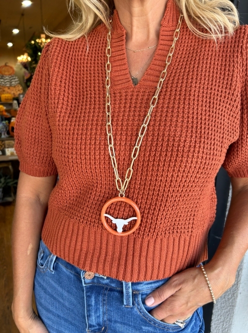 2024 New V-neck wool short-sleeved sweater top