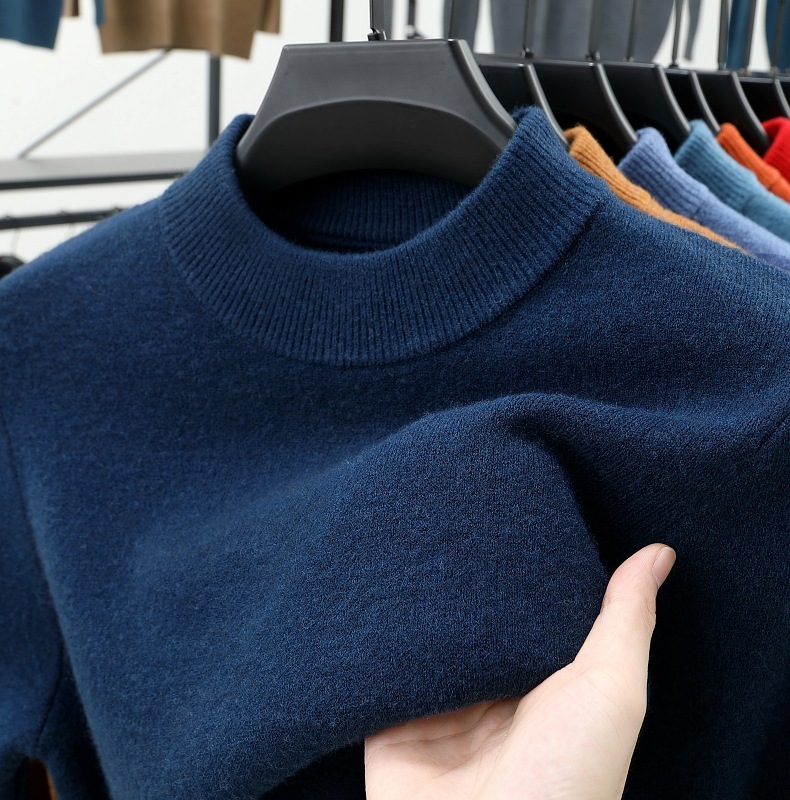Men's autumn and winter stand collar cashmere warm sweater