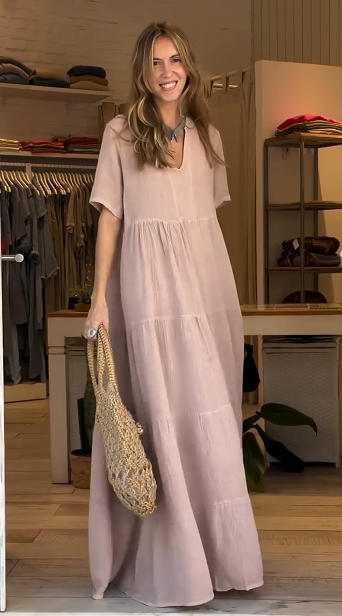 2025 Ladies Cotton and Linen Elegant Vintage Dress