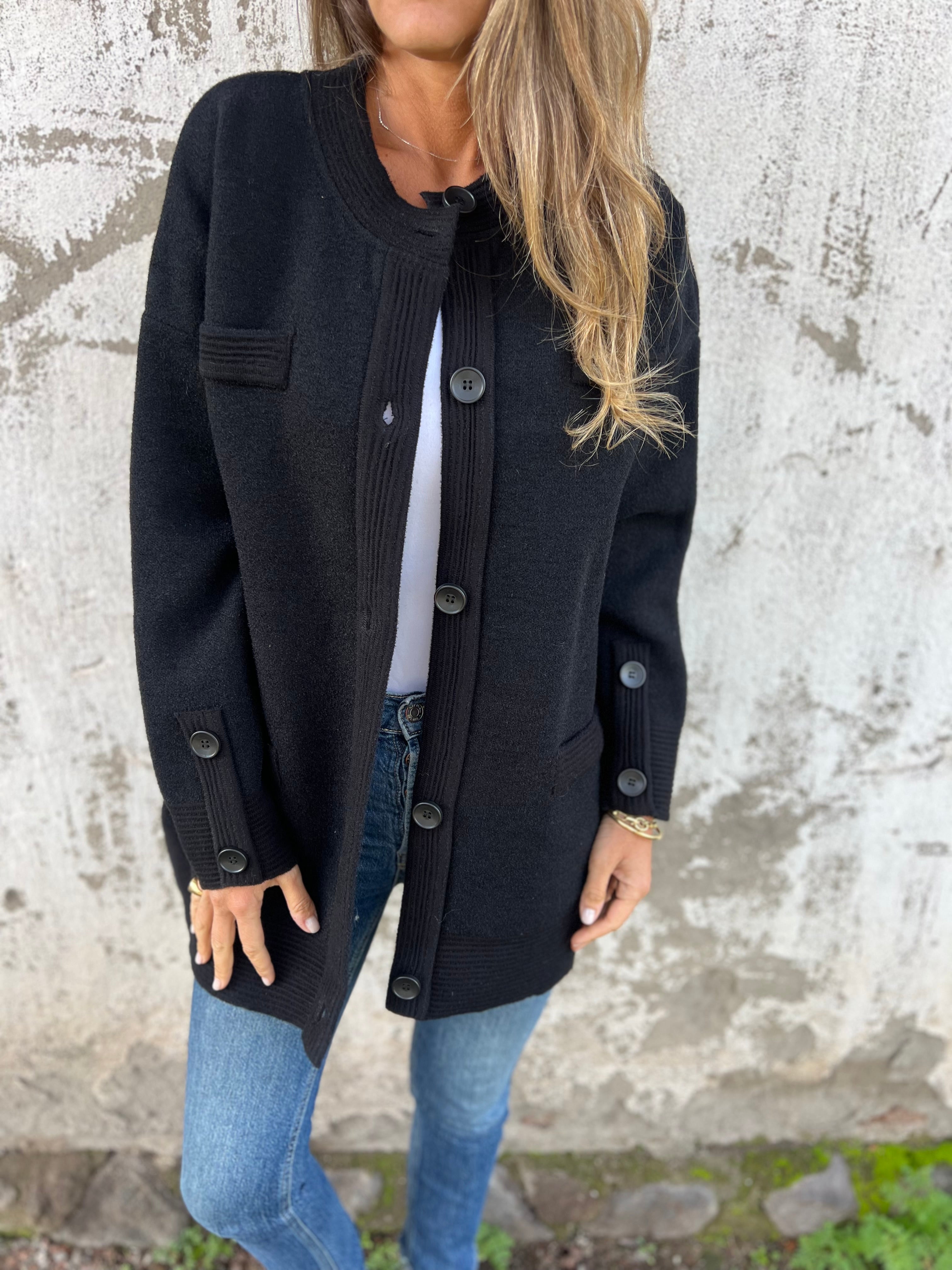 2024 New autumn and winter casual warm mid-length thick sweater coat