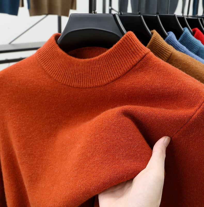 Men's autumn and winter stand collar cashmere warm sweater