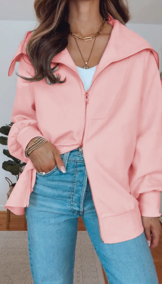 Reversible Gold Zipper Casual Top