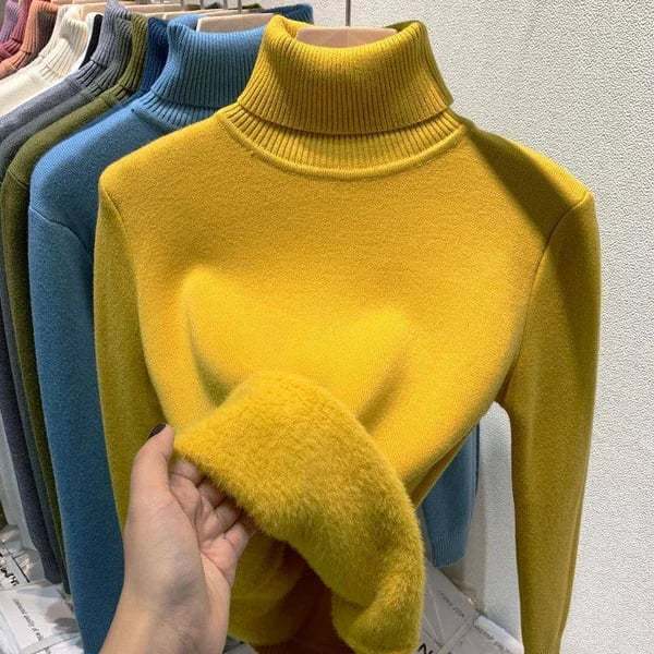 Women's Turtleneck Fleece Pullover Sweater