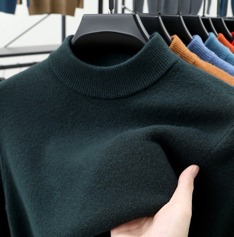 Men's autumn and winter stand collar cashmere warm sweater
