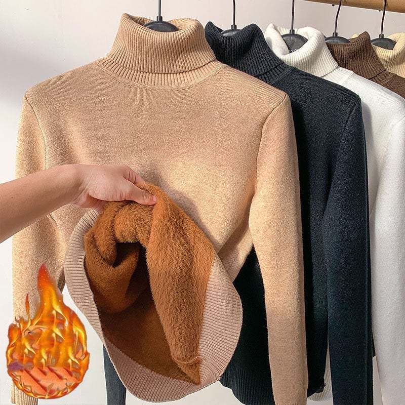 Women's Turtleneck Fleece Pullover Sweater