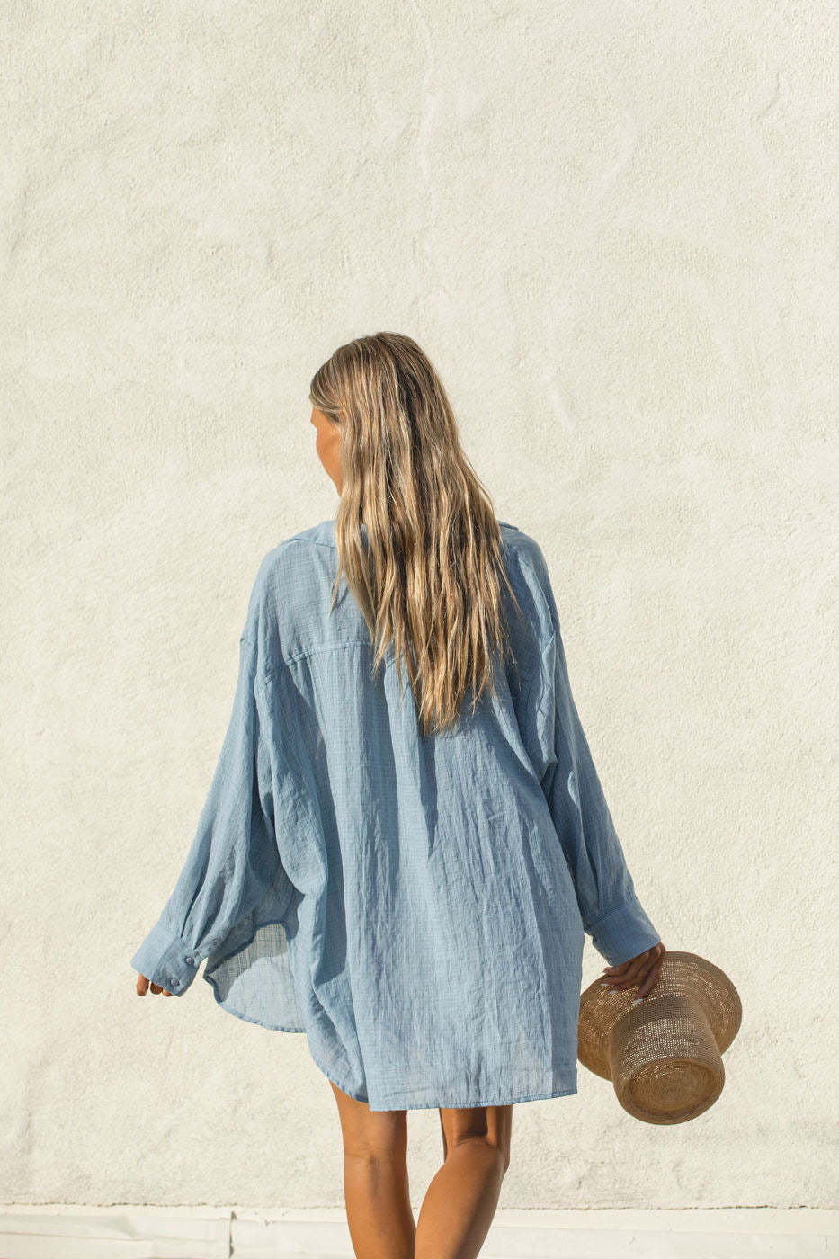 2024Poolside Oversized Button Top