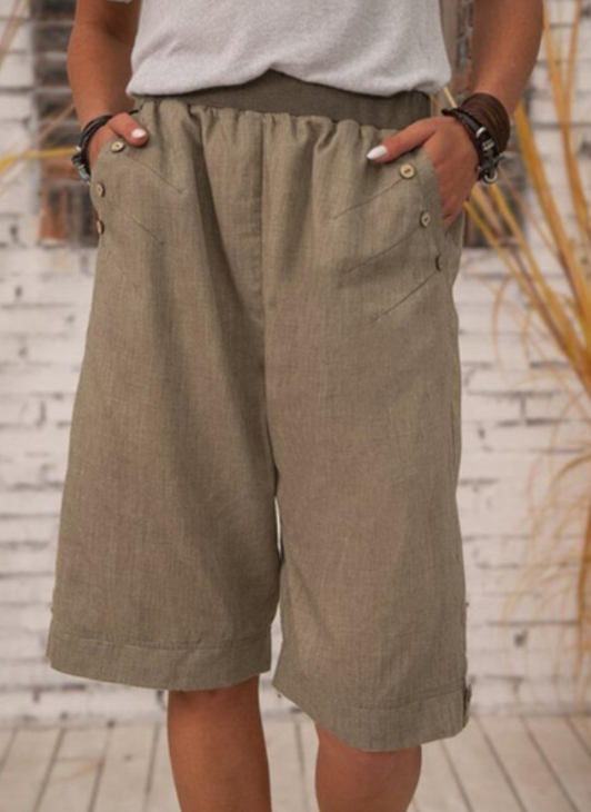 🌿 Women's Linen Wide-Leg Shorts