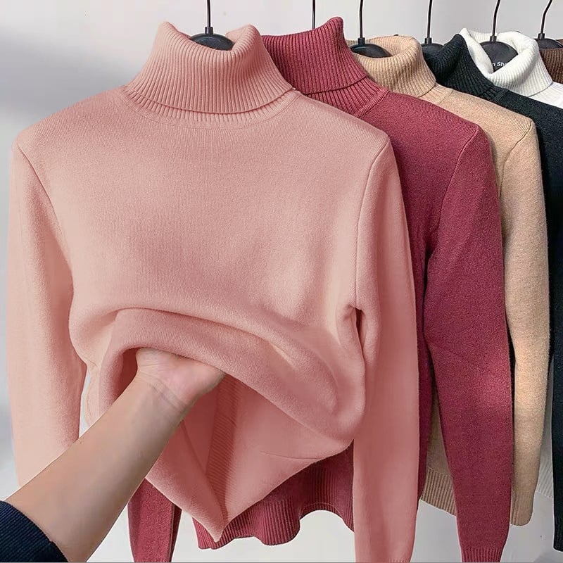 Women's Turtleneck Fleece Pullover Sweater