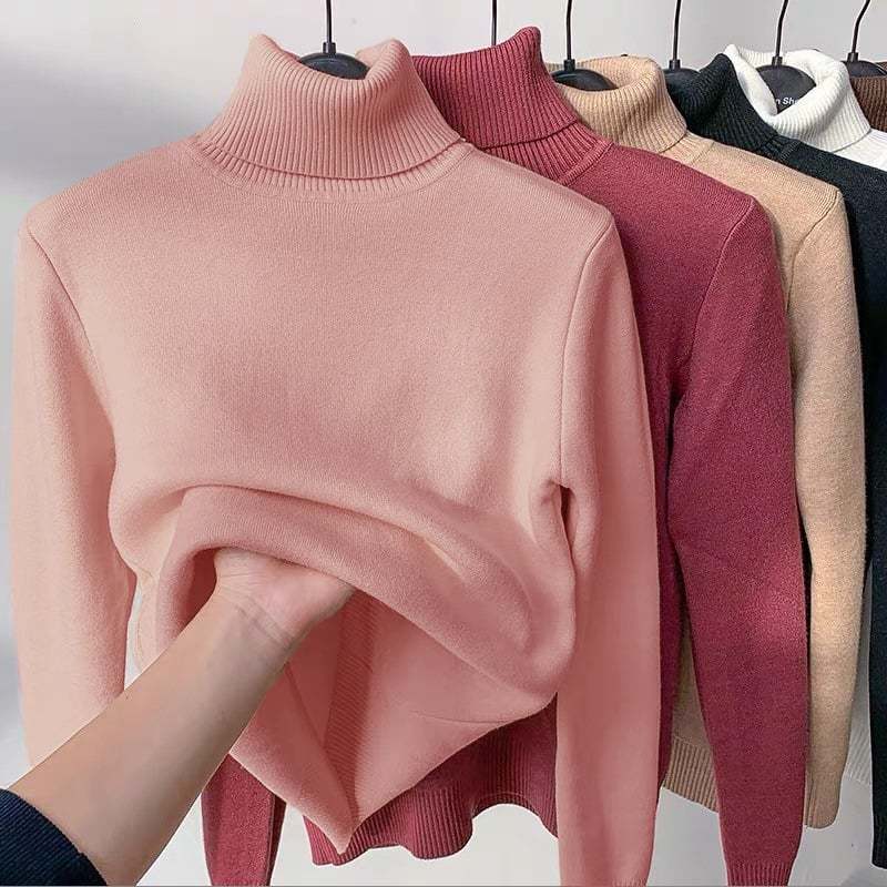 Women's Turtleneck Fleece Pullover Sweater