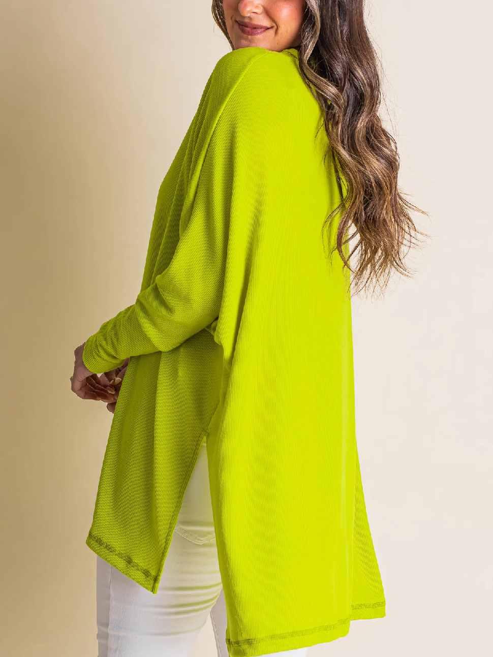 🍁Early Fall Oversized Bat Sleeve Hooded Ribbed Pullover