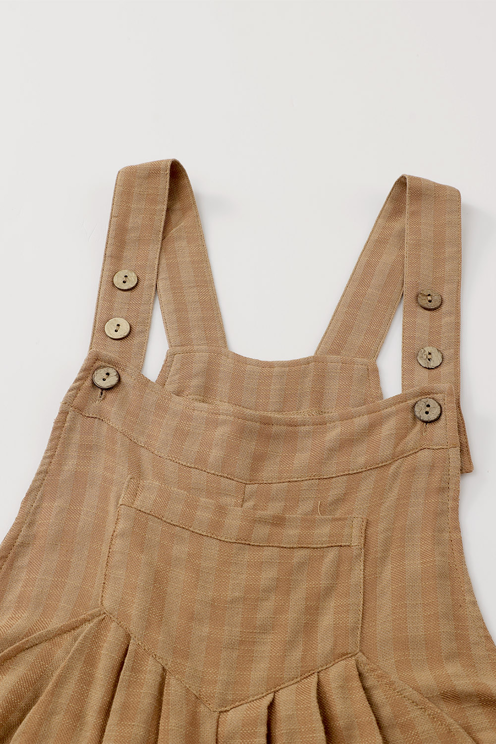 Brown/Coffee Striped Pleated Wide Leg Pocketed Jumpsuit