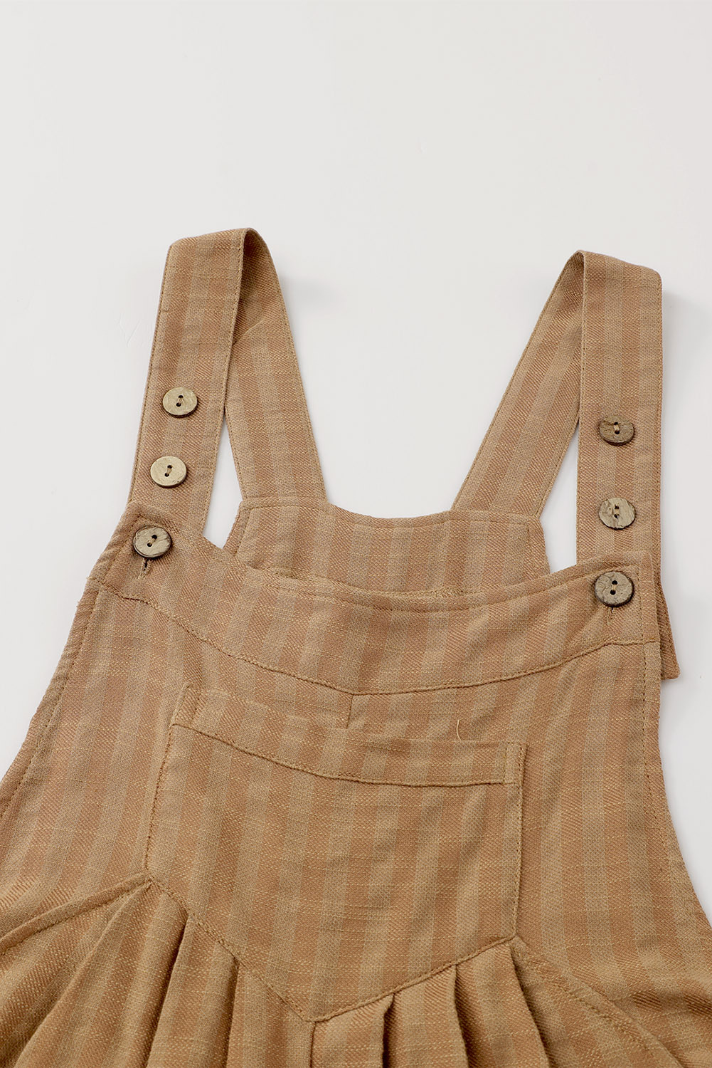 Brown/Coffee Striped Pleated Wide Leg Pocketed Jumpsuit